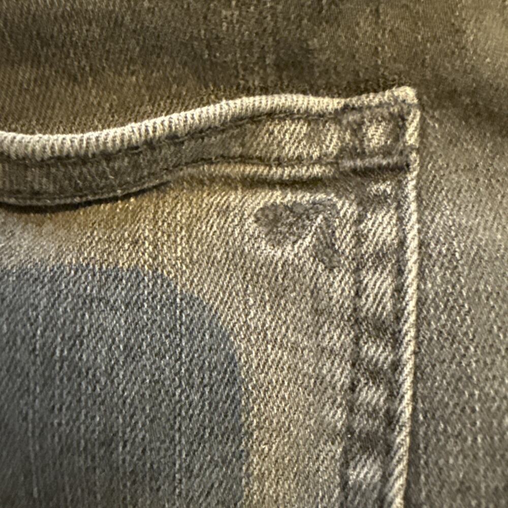 Madewell Gray Faded Black Stovepipe Straight Leg Raw Hem Jeans, Size 29 - Picture 13 of 15